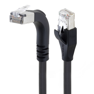 Cat5e Braid Shielded High-Flex Right-Angle Ethernet Patch Cords