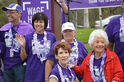 Rae with fellow survivors at the Pancreatic Cancer Action Network (PanCAN) PurpleStride Orange County 2016