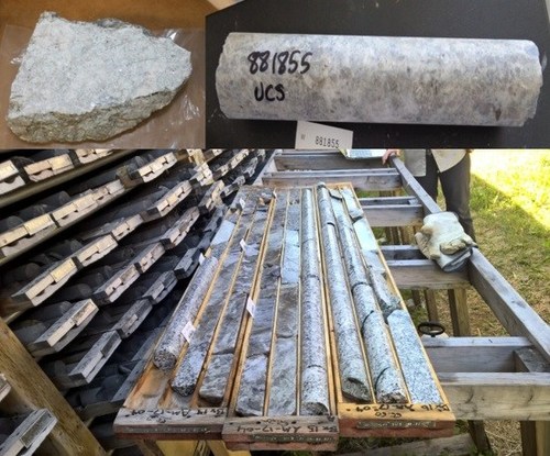 Figure 1 – rock and drill core samples from Georgia Lake lithium property (CNW Group/Rock Tech Lithium Inc.)