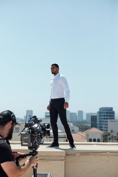 • Manchester United goalkeeper, Sergio Romero, stands tall over the city skyline during a Chivas film shoot in July in Los Angeles, United States. The film was released to announce Chivas as the "Official Global Spirits Partner" of Manchester United.