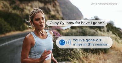 Example of the Cyborg digital activity assistant (Cy) answering a user's inquiry during her run.