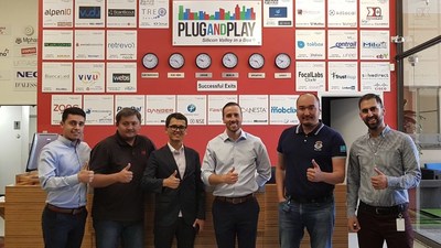 BI Group visits Plug and Play’s HQ in Silicon Valley. From left to right: Miles Tabibian – Director of Plug and Play Real Estate Tech, Sayasat Nurbek – COO BeInTech, Bagdat Mussin – CTO BI Group, Kevin Withstandley – Partnerships Manager IoT, Mobility, Real Estate, Kemél Aitzhanov – Managing Partner, BI Innovation, Kia Nejatian – Associate, Plug and Play Ventures