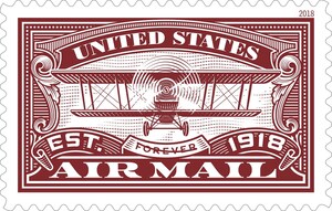 Red United States Air Mail Stamp Continues the Flight