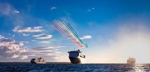 Cunard Queens Meet Red Arrows in the Solent in Southampton