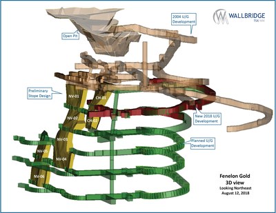Figure 1: Fenelon Gold, 3D View (CNW Group/Wallbridge Mining Company Limited)