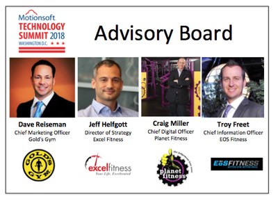 Motionsoft Technology Summit Advisory Board - Gold's Gym, Planet Fitness, Excel Fitness, and EOS Fitness