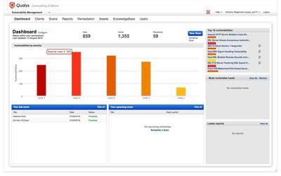 Qualys Consulting Edition delivers the power and scale of the Qualys Cloud Platform in an easy to deploy, easy to use and cost-effective solution.