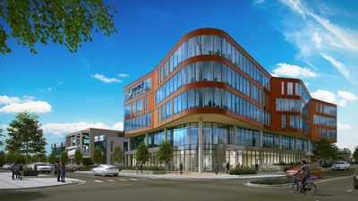 Rendering of Innovation One, a 138,000 square-foot building being developed by University Research Park to serve as Exact Sciences' corporate headquarters.