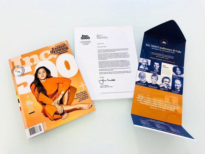 Pictured: Inc 5000 Awards Press Release Kit. 

KATANA made it on Inc 5000's list of Fastest Growing Private Companies in America!
