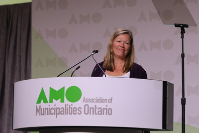 AMO President Lynn Dollin at the 2018 AMO Conference in Ottawa. (CNW Group/Association of Municipalities of Ontario)