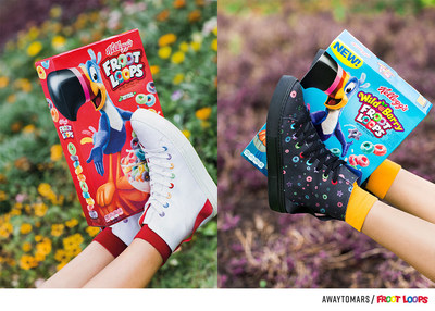 Kellogg’s® Froot Loops® fans can now show off their love of the cereal from head to toe with the new AWAYTOMARS/Froot Loops collection, debuting online today.