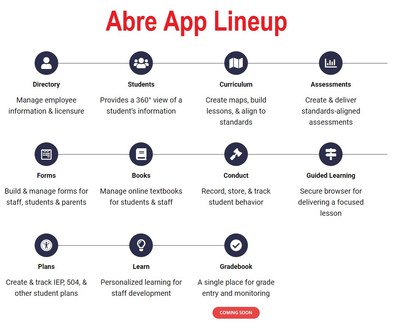 Abre adds three new apps to its Education Management Platform, totalling 10. The new apps include a Forms app for building and managing forms for staff, students and parents; a Plans app for creating and tracking individual student plans such as IEPs and 504s and, lastly, a Learn app that enables the distribution and tracking of personalized learning content for staff development.