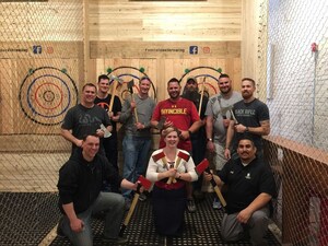 Injured Veterans Team Up and Launch Axes at Indoor Targets