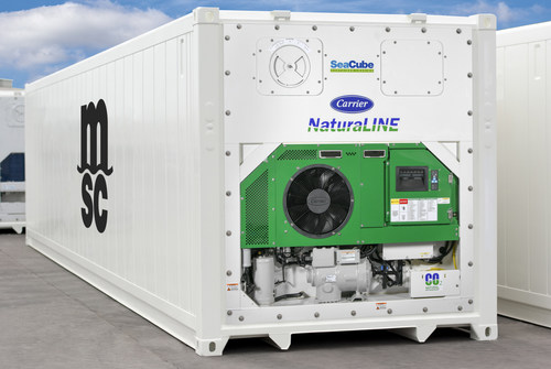 MSC is investing in the latest generation green technologies with 2,000 refrigerated containers that use Carrier Transicold’s NaturaLINE® unit, which innovatively uses the sustainable natural refrigerant carbon dioxide. The containers are being leased through SeaCube Containers.