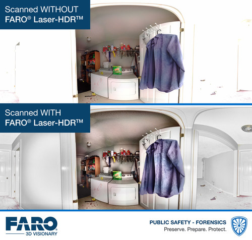 FARO® Laser-HDRTM (patent pending), another FARO proprietary innovation, improves on conventional multi-exposure HDR techniques by intelligently enhancing photographs with laser intensity from the Focus Laser Scanner.