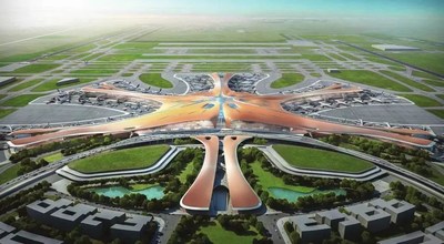 Overall aerial view of the Beijing's New Airport