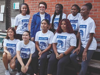 Billie Jean King meets with young female athletes from New York City to launch adidas Here to Create Change campaign