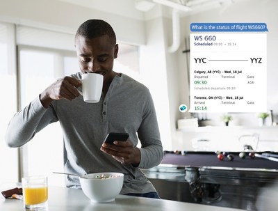 WestJet's chatbot on Facebook Messenger enables guests to discover destinations, book trips and receive instant support. (CNW Group/WESTJET, an Alberta Partnership)
