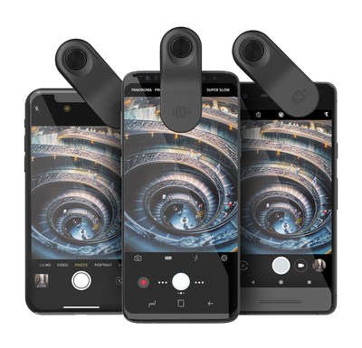 The olloclip Multi-Device clip and Connect X lenses enhance cameras on most smartphones, giving users the ability to capture the exact angle and field-of-view desired, from Ultra-Wide to Macro.