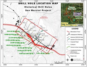 Goldplay Continues to Identify Additional High-grade Mineralization Near Surface at San Marcial, with Intervals up to 4 Meters at 589 gpt AgEq in Historical Core.