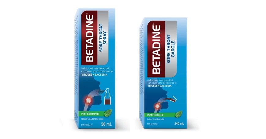 Betadine spray for sore throat
