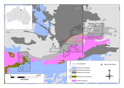 Figure 2: Recently acquired Tenement from Verdant Minerals Ltd (red highlights) (CNW Group/Laramide Resources Ltd.)