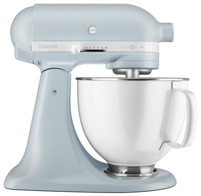 Evoke a classic style with our limited edition Misty Blue finish, which is reminiscent of one of the first KitchenAid® Stand Mixer colors ever introduced. Debuting in September 2018 as a prelude to the 2019 100 Year Celebration, Misty Blue is a soft blue color with a hint of green that celebrates the rich heritage of KitchenAid and its 100 years of making.