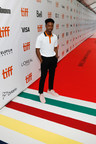 Hudson's Bay rolls out the official striped carpet at Roy Thomson Hall for the 43rd Toronto International Film Festival with Lamar Johnson, The Hate U Give