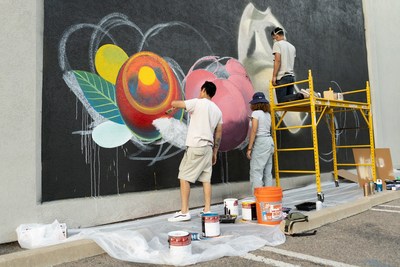 Artists Joseph Martinez (@josephmrtnz) and Boykong (@boykong) commemorate the launch of Made of Space with a mural.