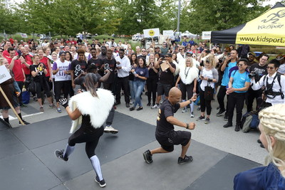 Some participants from the Ritchie Bros. Corporate Kids Challenge compete in an epic dance battle. The annual event, held every September, is designed to remind participants how fun and important sport is to our lives. (CNW Group/Ritchie Bros. Auctioneers)