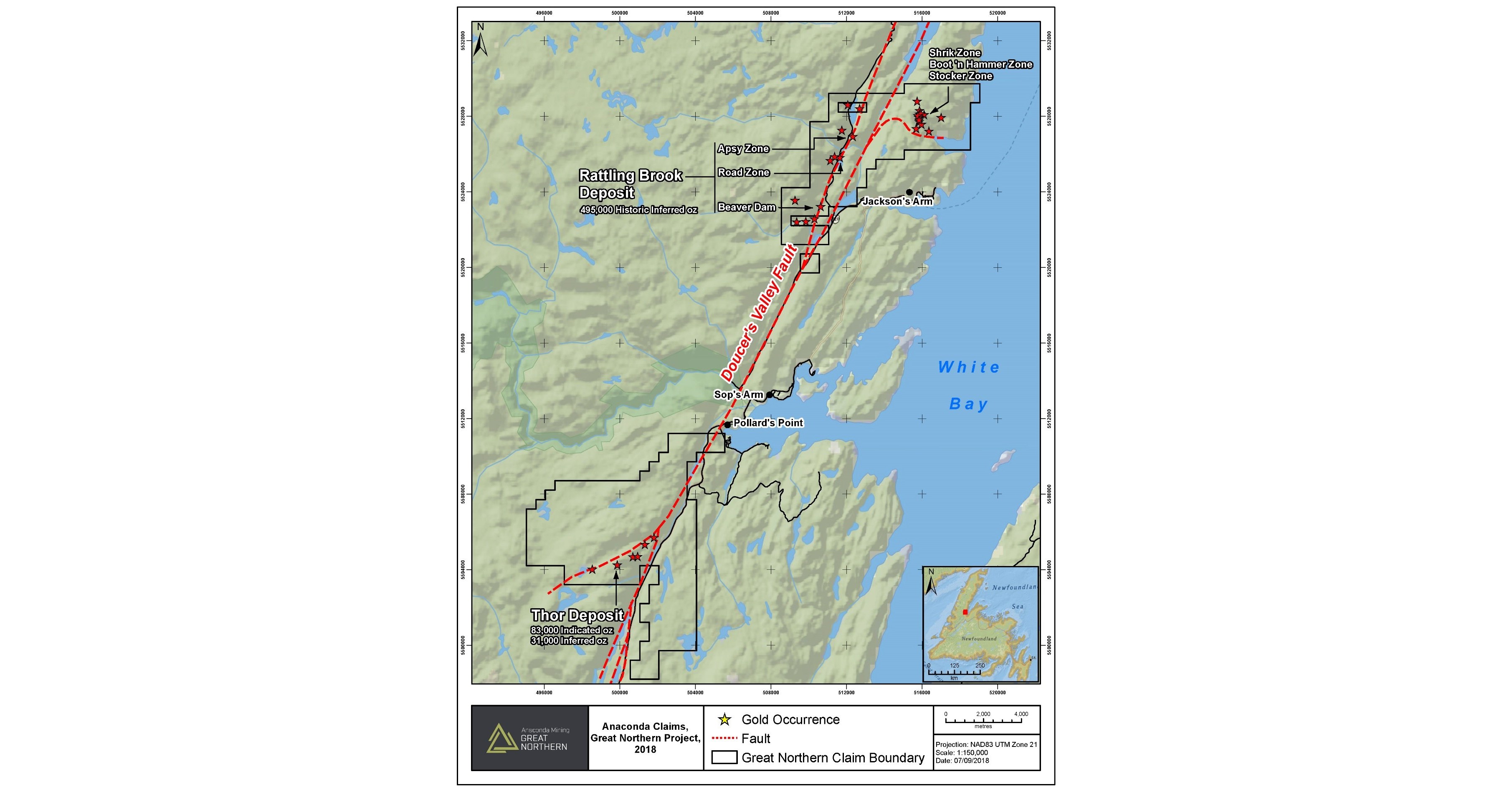 Anaconda Mining Options New Gold Property and Reorganizes