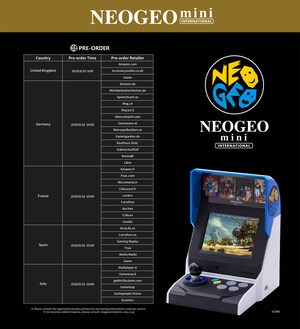 Lancement des précommandes de la Neo Geo Mini International de SNK en Europe