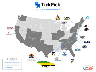TickPickup Collegiate Partnership Map