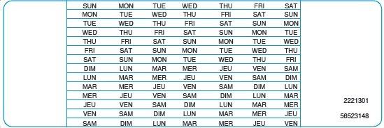 Étiquettes autocollantes indiquant les jours de la semaine (Groupe CNW/Merck Canada inc.)