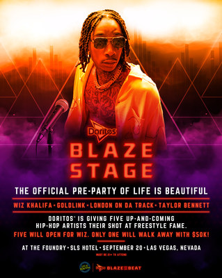 Wiz Kahlifa to headline the Doritos #BlazeStage, the official pre-party of the Life Is Beautiful Music & Art Festival,