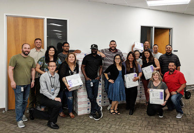 The Carrington Title Services team in Anaheim, California, packed an impressive 180 boxes for the troops.