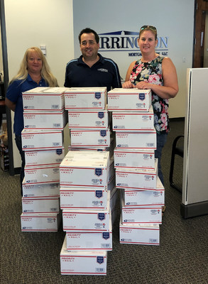 The Carrington Mortgage Services team in Lakeland, Florida, proudly packed boxes for overseas military servicemembers.