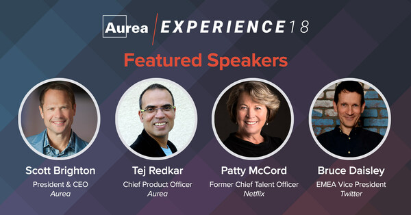 Aurea Software, a leading provider of customer and employee experience solutions, including Jive, today announced the keynote speakers for its upcoming Aurea Experience 18 conferences. (PRNewsfoto/Aurea Software)