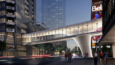 Official launch of the start of construction of the Quad Windsor Skybridge which will connect Tour des Canadiens 2 (TDC2) and TDC3 to Deloitte Tower and the Bell Centre (CNW Group/Tour des Canadiens 2 & 3)