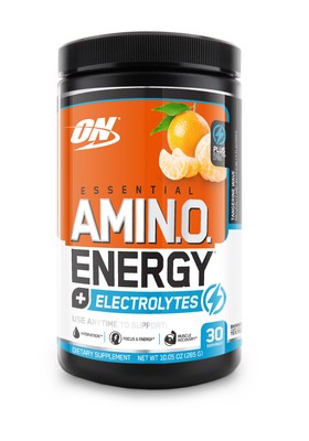 Optimum Nutrition ESSENTIAL AMIN.O. ENERGY Plus Electrolytes™ contains amino acids to help support muscle recovery and natural caffeine for energy plus electrolytes to replace the electrolytes lost through sweat