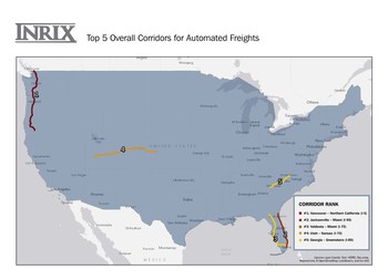 Top Five US Combined Corridors for HAV Deployment