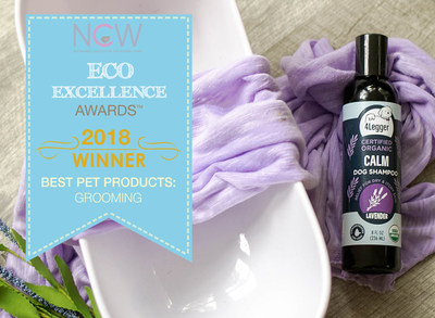 4-Legger Wins 2018 EcoExcellence Award for Best Organic Dog Shampoo with CALM - a Truly All Natural USDA Certified Organic Dog Shampoo made with Organic Essential Oils and Beneficial Herbs