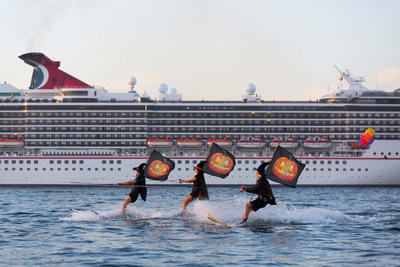 Witches take to waterskis to help celebrate Halloween on Carnival Cruise Line's Carnival Spirit, which operates year-round sailings in Australia. Photo courtesy of Carnival Cruise Line/Australia.