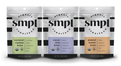 SMPL launches a line of Organic Superfood Bites in three flavors: Coconut Cashew, Cacao Chip and Peanut Butter.