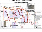 Figure 3: San Marcial Longitudinal Section A-B (CNW Group/Goldplay Exploration Ltd)