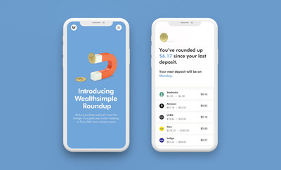 Roundup, a new Wealthsimple feature, makes it easy for Canadians to invest spare change in a smart portfolio. (CNW Group/Wealthsimple)