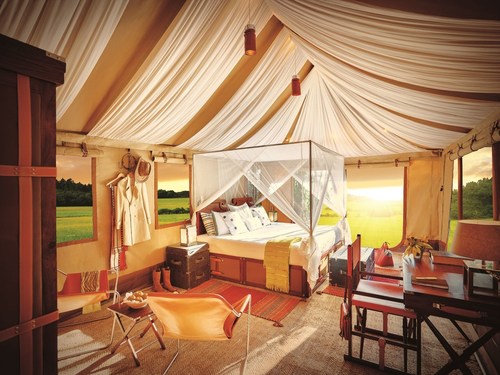 Tent Interior at Sangam Nivas Camp TUTC Kumbh Mela (PRNewsfoto/The Ultimate Travelling Camp)