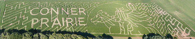Conner Prairie, located in Fishers Indiana, recently revealed the design of this year's corn maze. Returning for the second year, the 11-acre themed Headless Horseman-designed maze opens on Saturday, Sept. 22.  Visitors can explore three different mazes including the newest maze edition, 