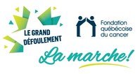Logo : La marche du Grand d&#233;foulement/Fondation qu&#233;b&#233;coise du cancer &#224; Qu&#233;bec. (Groupe CNW/Fondation qu&#233;b&#233;coise du cancer)