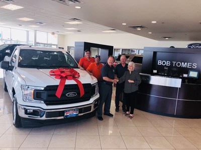 Pat Frazier, a retiree from McKinney, Texas, wins a new Ford F-150 truck in the season-end drawing of the King of Kings tournament at Waterfall Resort Alaska. As a first time guest and first time fishing for king salmon in Alaska, Pat shares, "What an incredible experience! Besides the fantastic truck, every moment was enjoyed, the surroundings beautiful, and we were so well taken care of by staff and by the patient boat guide. The boat was clean and well-maintained and all the people so nice."